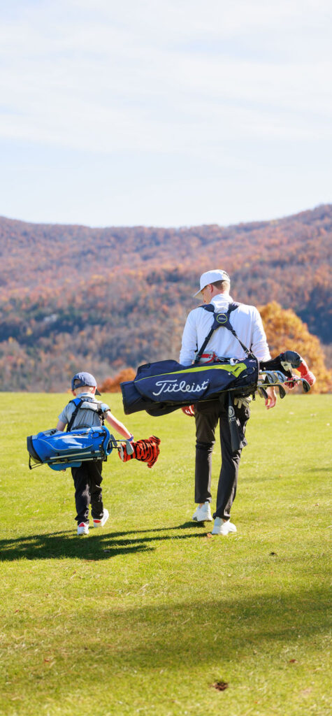 Great Northern Catskills-Windham,NY-Golf_father and son with golf clubs back view_491A1352_edit